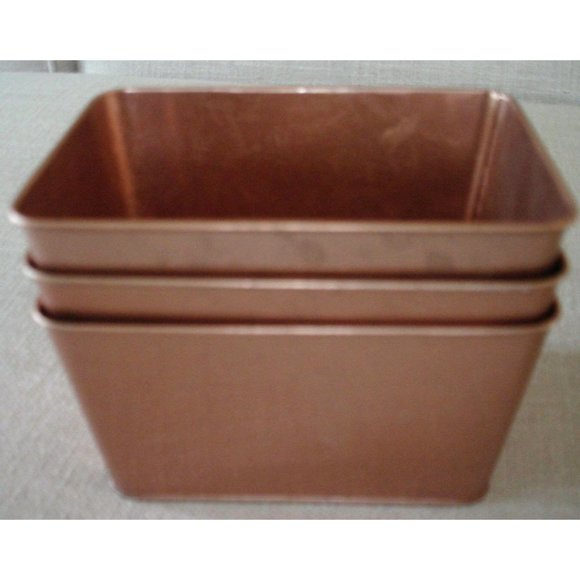 Lot of 3 NEW Copper Metal Pails Art Craft Home Décor Multi-Purpose 5" x 3" x 3" - Picture 5 of 11